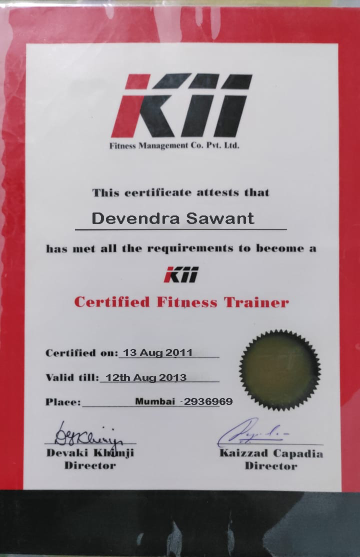 K11 Institute Certification - Certificate