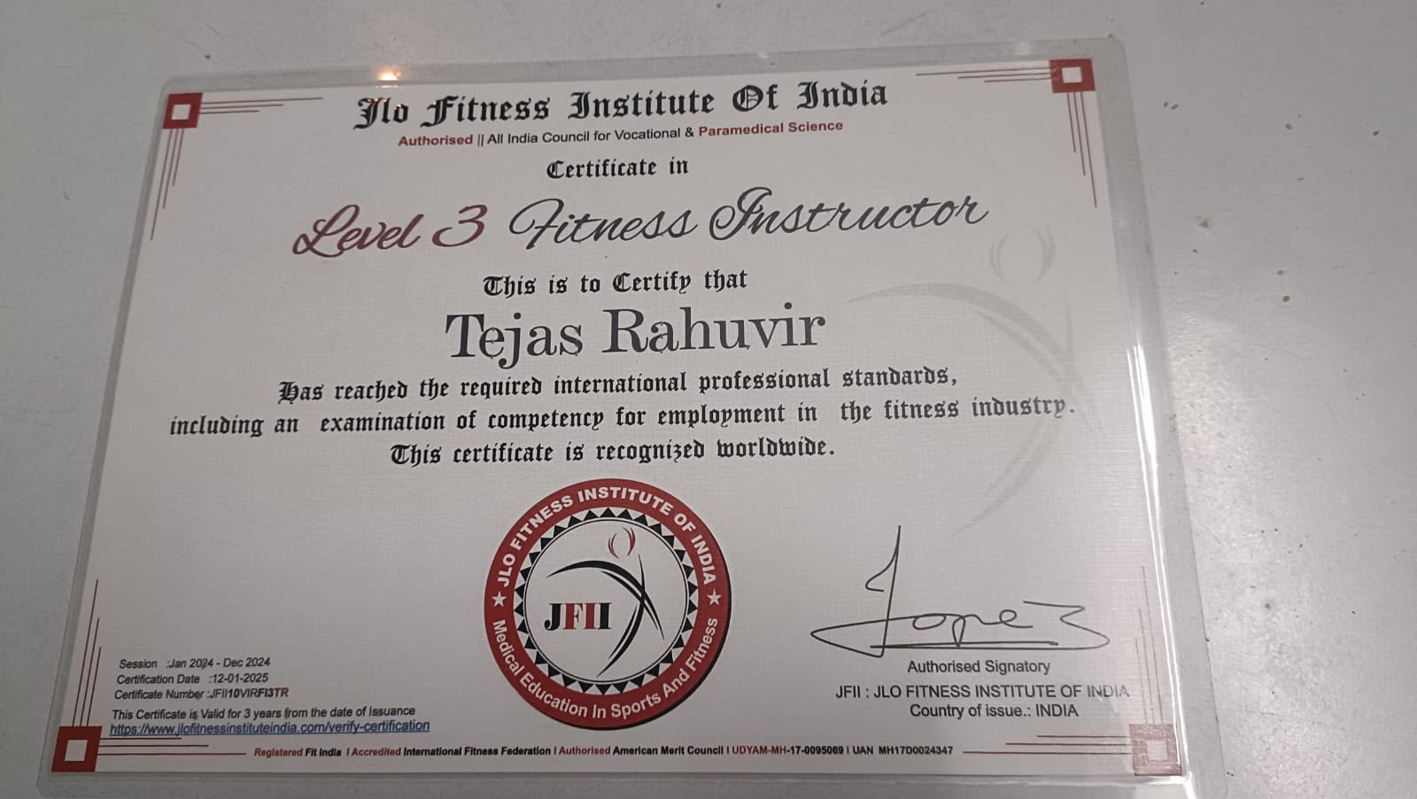 Advanced Body Transformation Credential - Coach Tejas Raghuvir