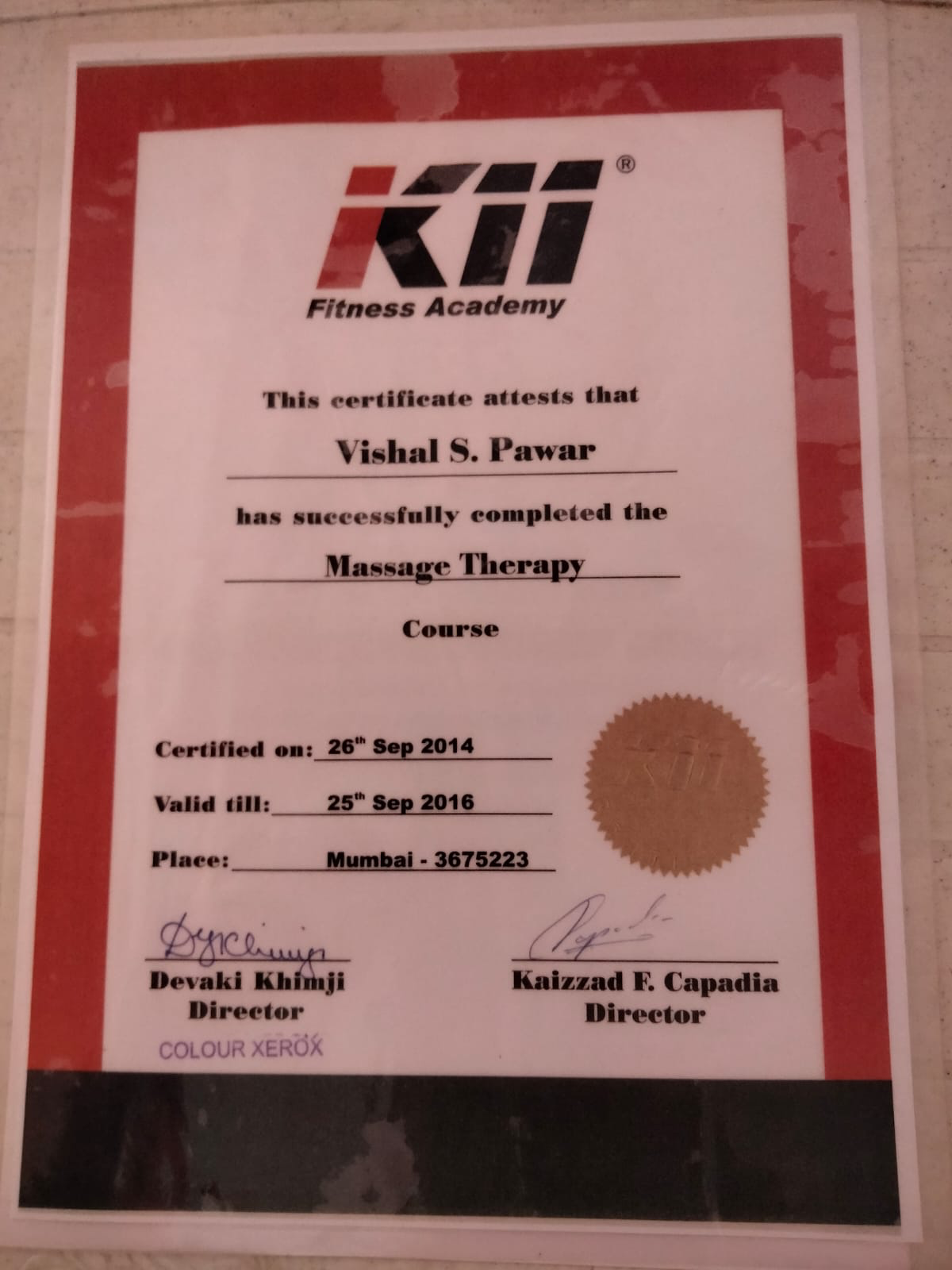 Advanced Certification - Coach Vishal Pawar